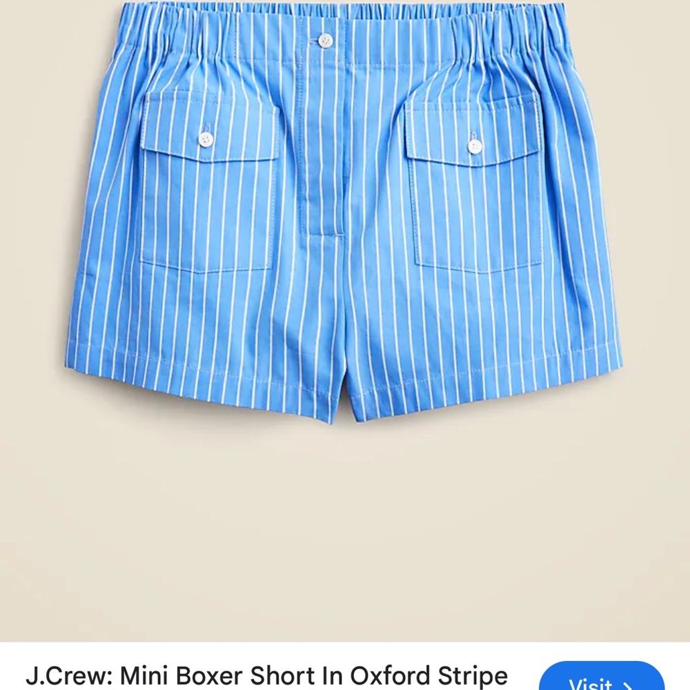 J. Crew Women's Oxford Blue Striped Cargo Shorts